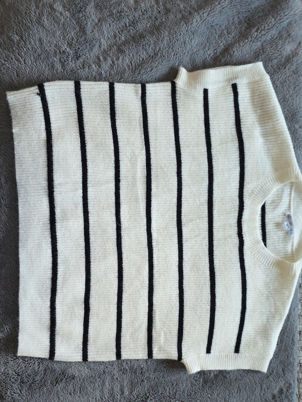 Michelle Mae Cream Sweater with Black Stripes